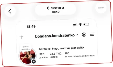 профіль у лютому